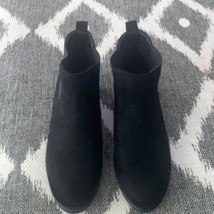 POP Emmy Black suede booties Size 8M